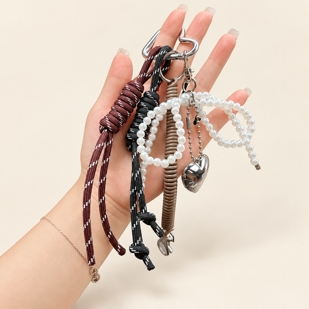 RallyKnot Baseball Rope Bag Charm — Blackcoffee