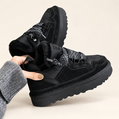 Varelle Plush Trim Lace-Up Shoes — A / 39