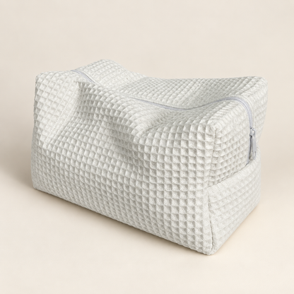 Elowyn Personalised Textured Cosmetic Pouch — WHITE / No Name