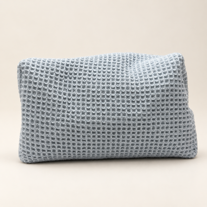 Elowyn Personalised Textured Cosmetic Pouch — Blue / No Name