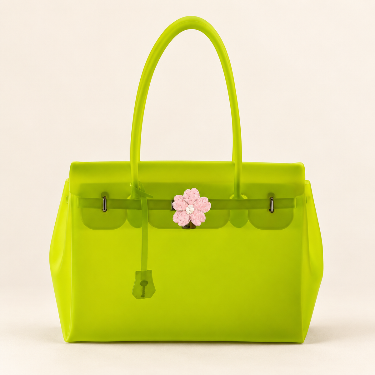 Celestia Lightweight Jelly Tote Bag — Fluorescent Yellow