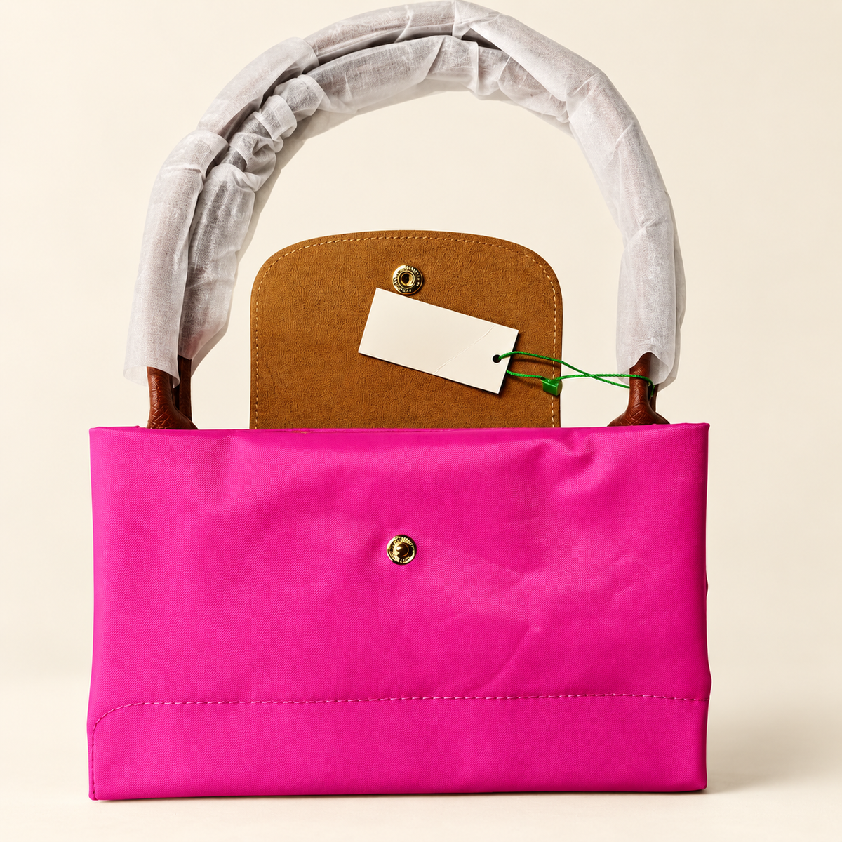 Amelisse Foldable Nylon Tote Bag — Barbie pink / 46cmX14cmX31cm