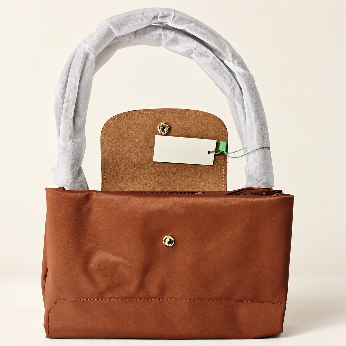 Amelisse Foldable Nylon Tote Bag — The Congnac color / 46cmX14cmX31cm