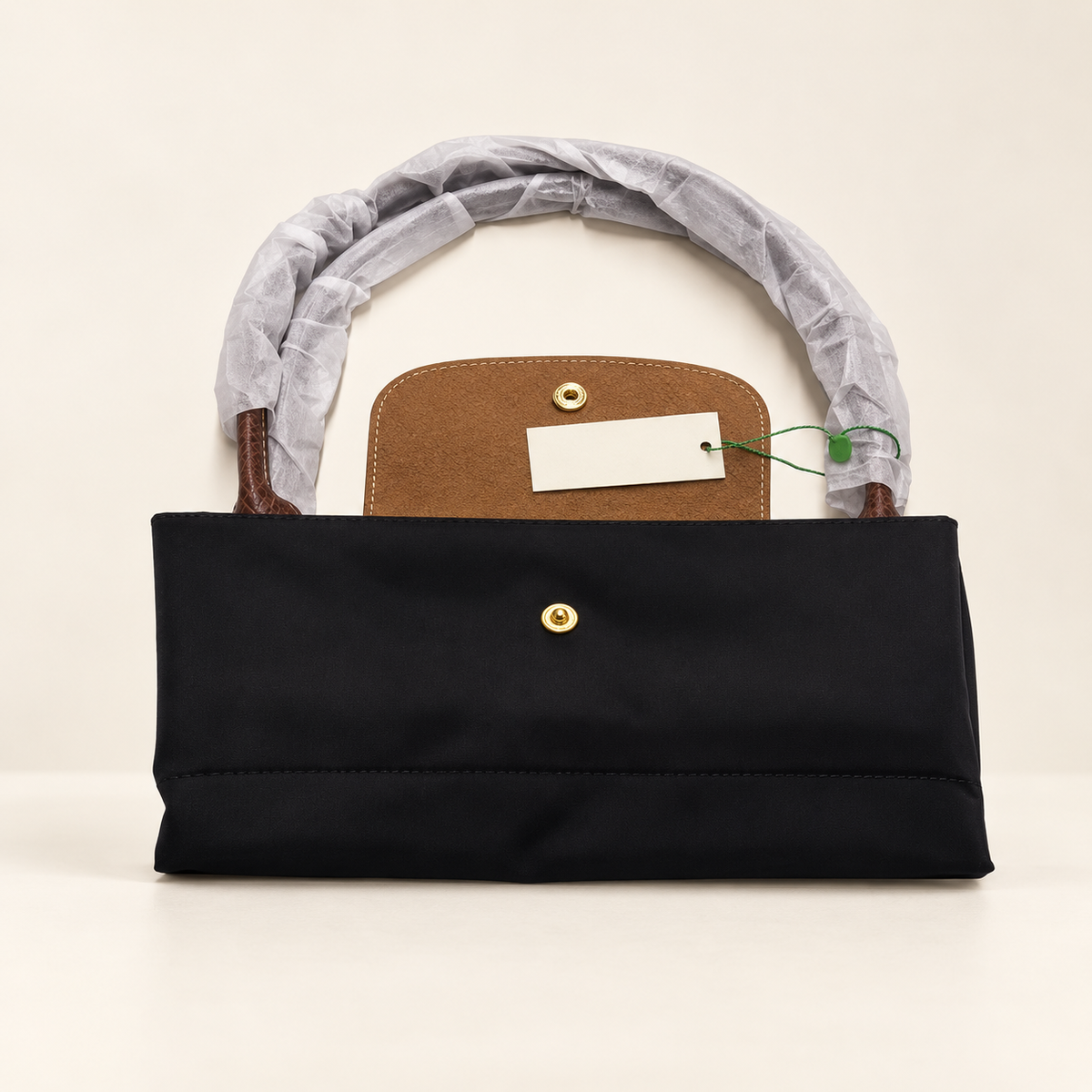 Amelisse Foldable Nylon Tote Bag — Classic Black / 46cmX14cmX31cm