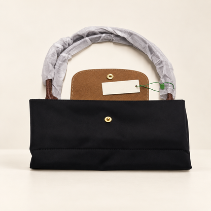 Amelisse Foldable Nylon Tote Bag — Classic Black / 46cmX14cmX31cm