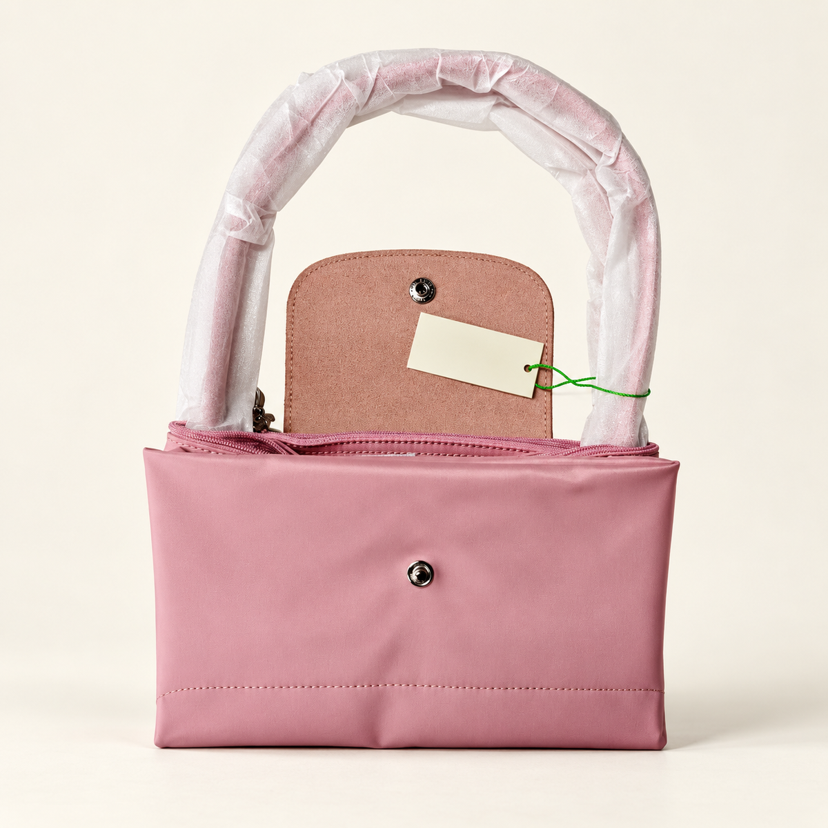 Amelisse Foldable Nylon Tote Bag — Petal pink / 46cmX14cmX31cm