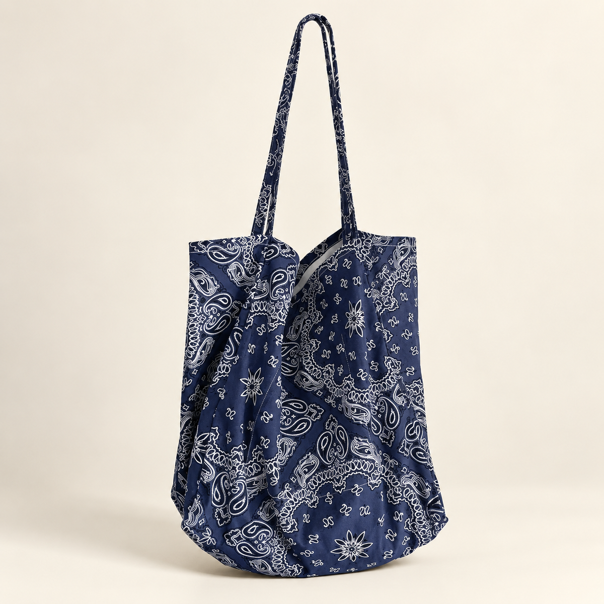 Paiselle Retro Canvas Tote Bag — Dark Blue