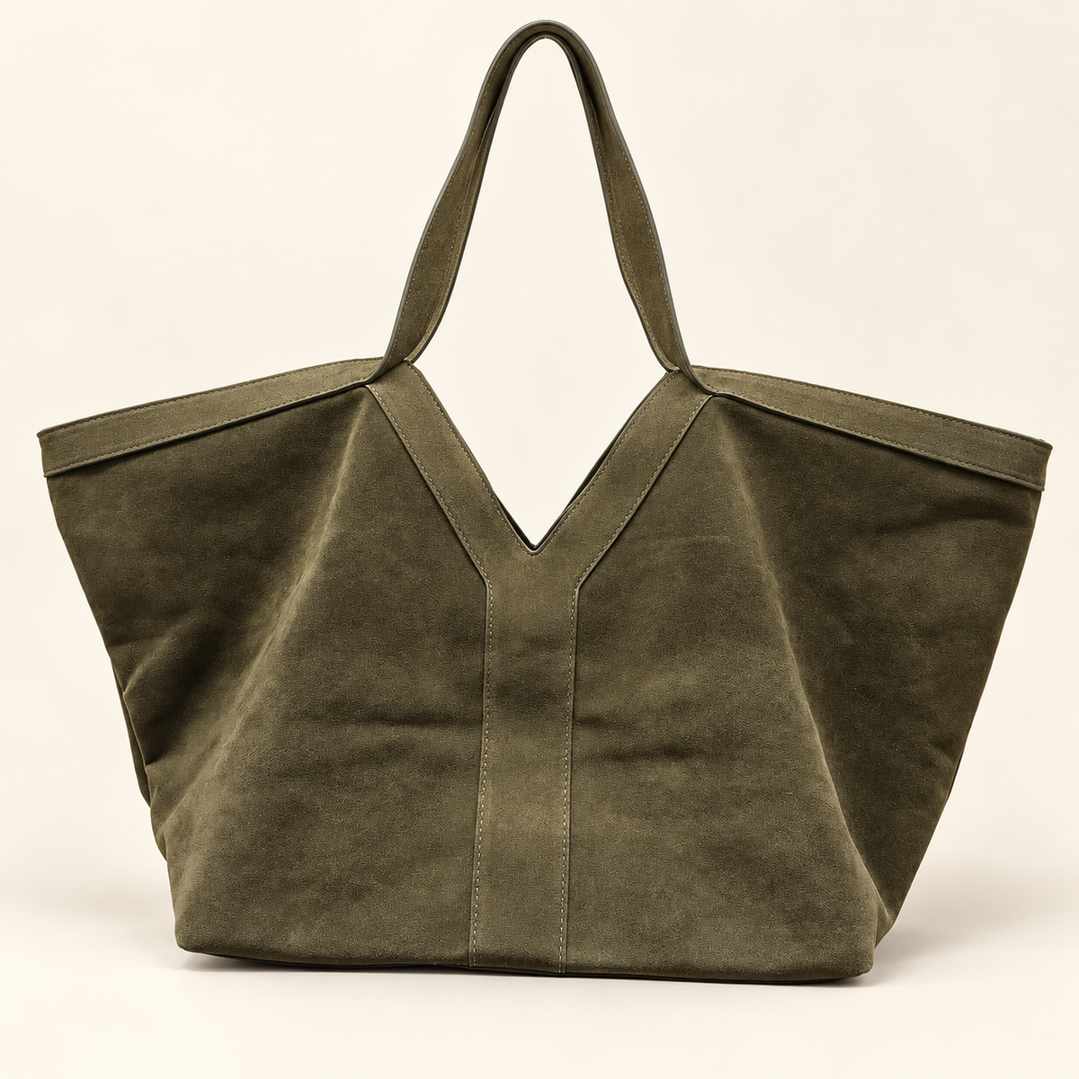 Sorelia Frosted Faux Suede Oversized Tote Bag — Green