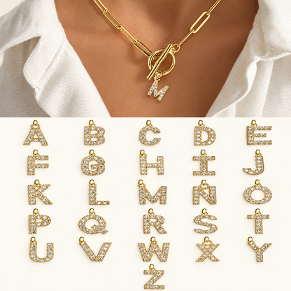 ElaraInitial Paperclip Chain Necklace — A