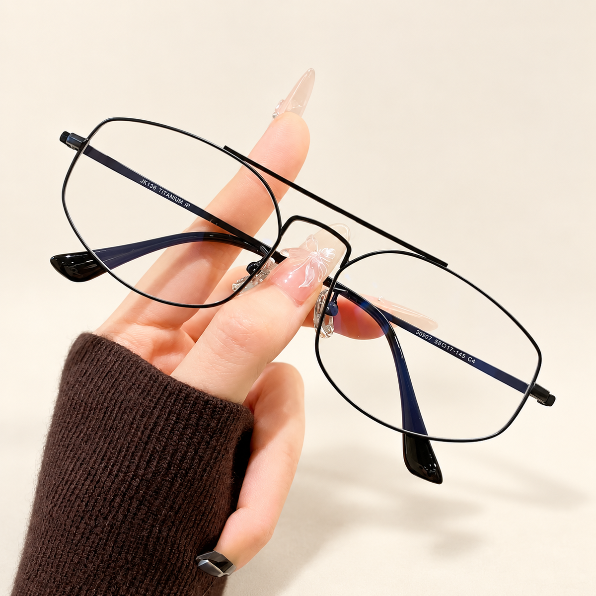 Aviore Titanium Pilot Eyeglasses Frame — Black