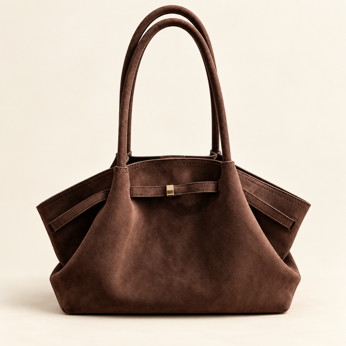Mirevane Flower Detail Shoulder Tote — Coffee Brown 2