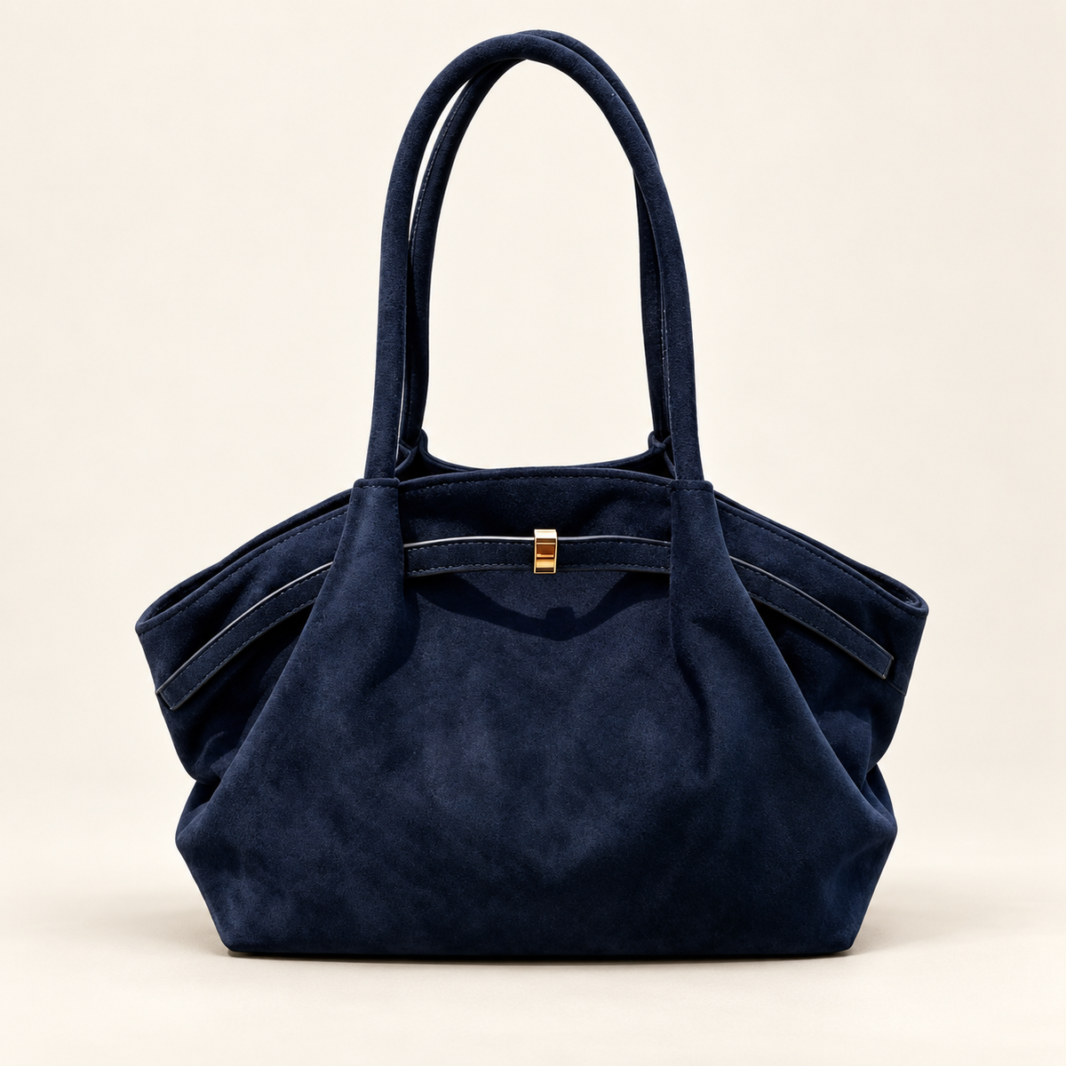 Mirevane Flower Detail Shoulder Tote — Blue