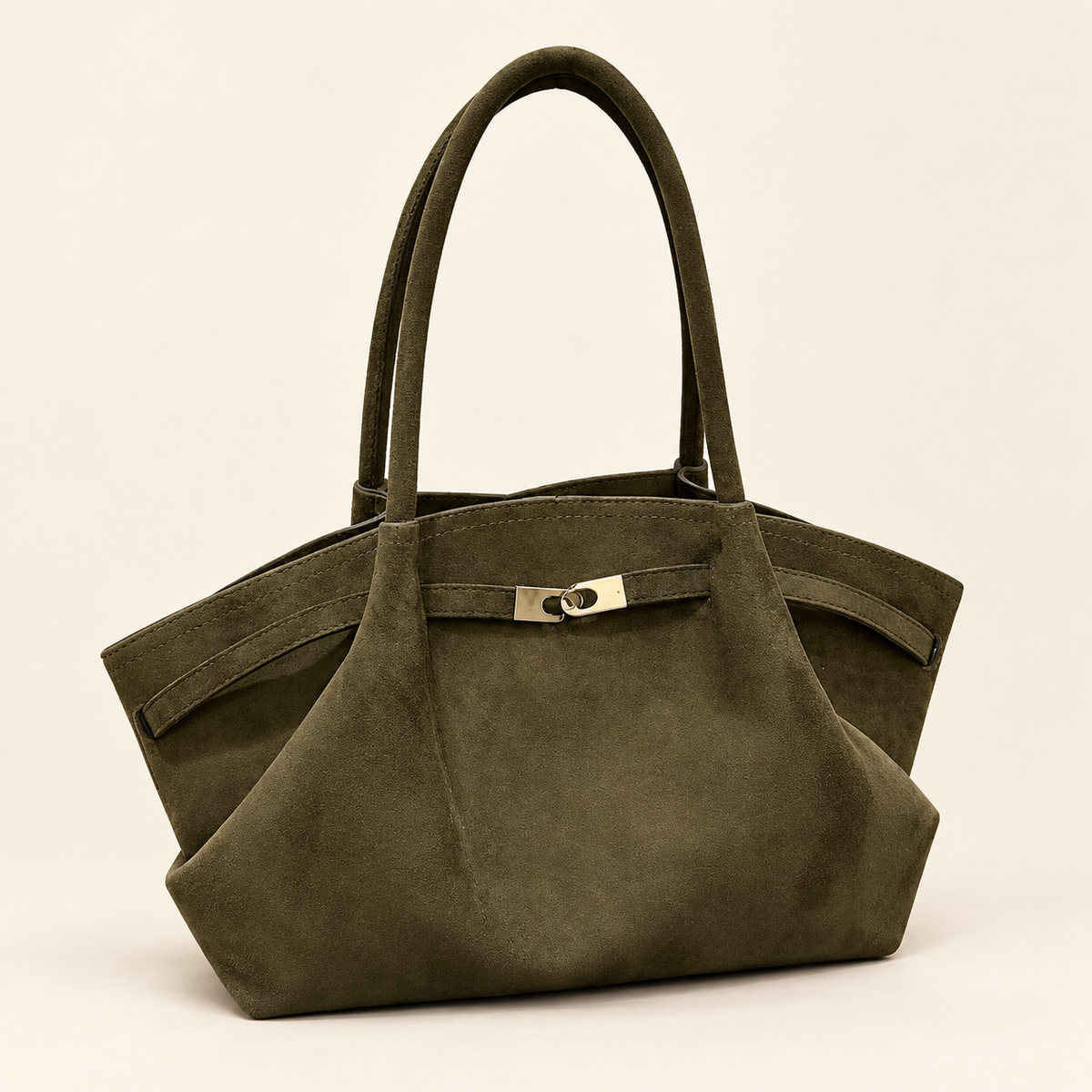 Mirevane Flower Detail Shoulder Tote — Green 2