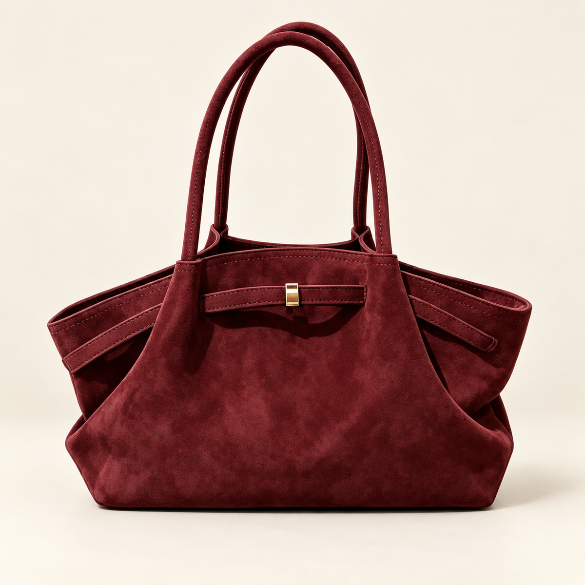 Mirevane Flower Detail Shoulder Tote — Red