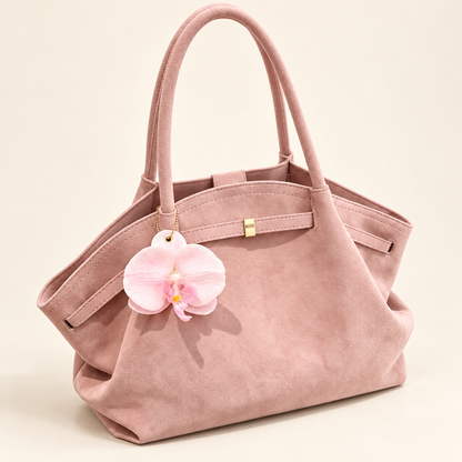 Mirevane Flower Detail Shoulder Tote — Pink