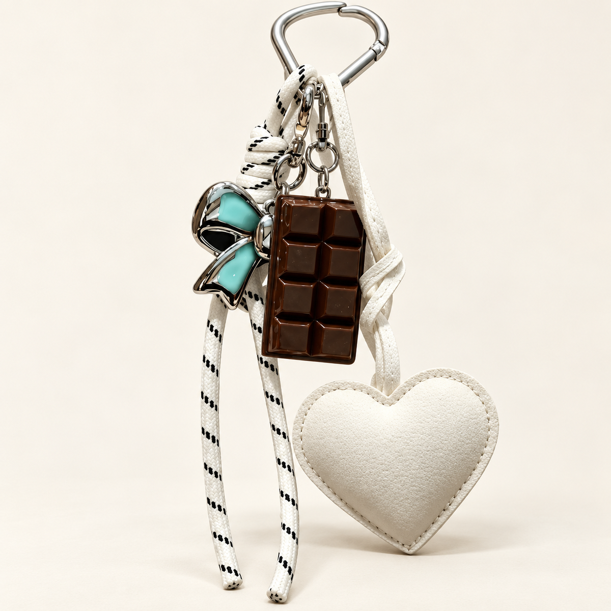 ChocoAmour Heart Bag Charm — White