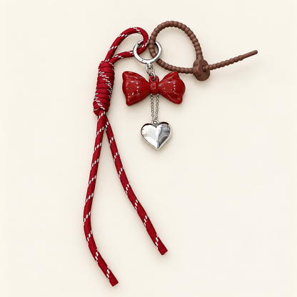 ChocoAmour Heart Bag Charm — Tie