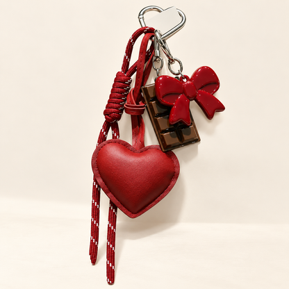 ChocoAmour Heart Bag Charm — Winered