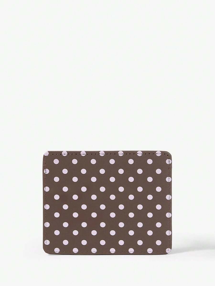 Dottie Coffee Polka Dot Card Holder – Slim PU Card Wallet — Reverse face