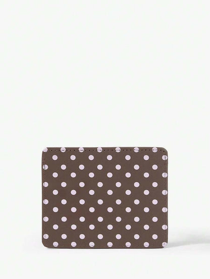 Dottie Coffee Polka Dot Card Holder – Slim PU Card Wallet — Reverse face