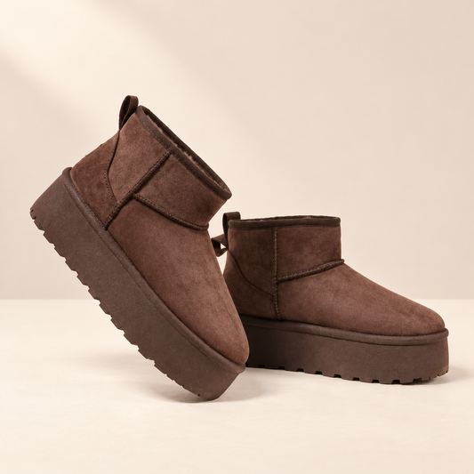 Brinelle Fur-Lined Platform Snow Boots — Saint & Rose studio photograph on warm ivory background