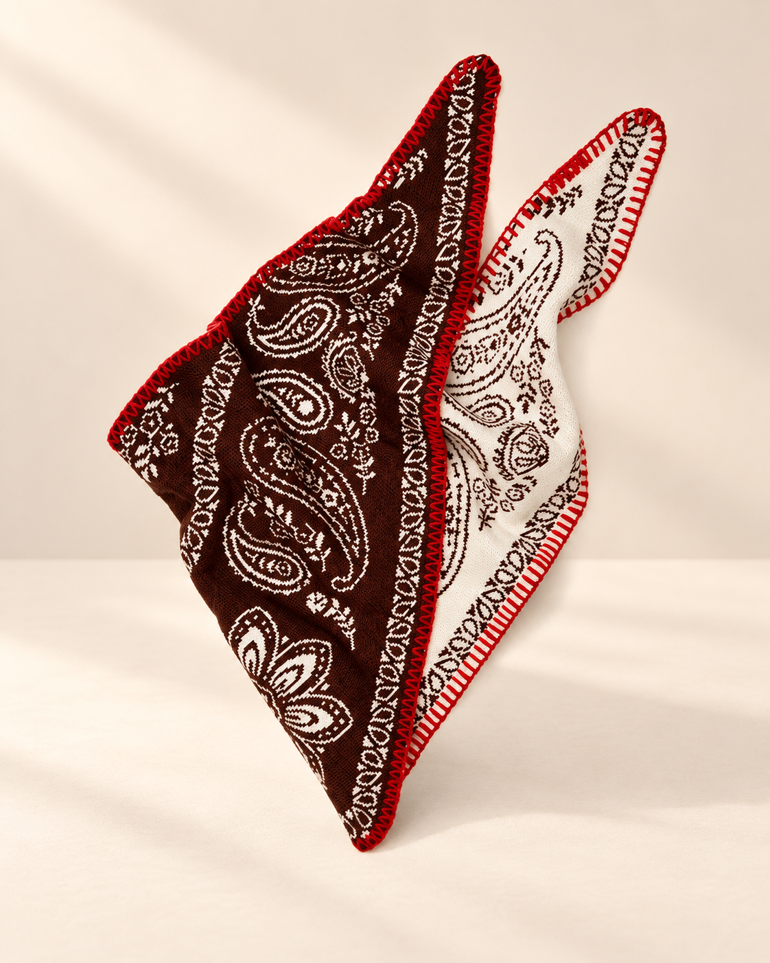 Marvella Printed Tassel Blazer — scarf variant on warm ivory background