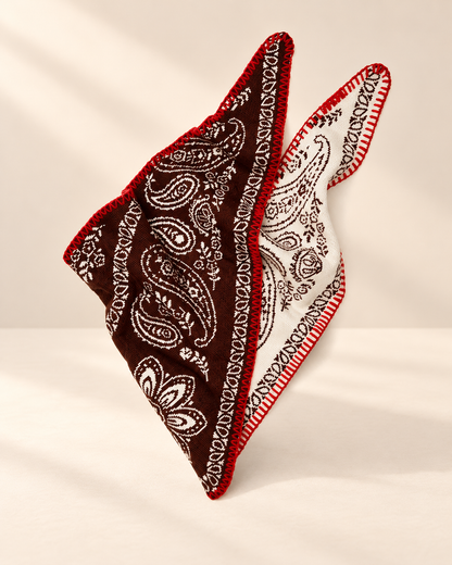 Marvella Printed Tassel Blazer — scarf variant on warm ivory background