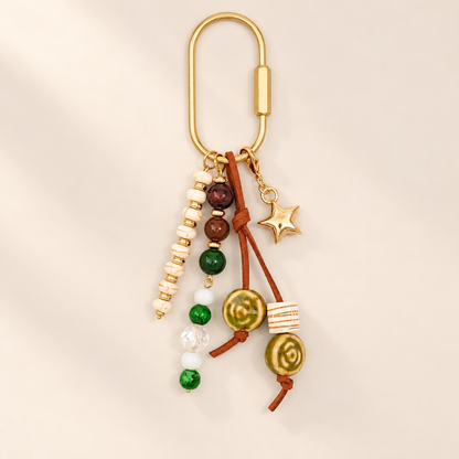 Verdelle Fairycore Beaded Bag Charm — Saint & Rose studio photograph on warm ivory background